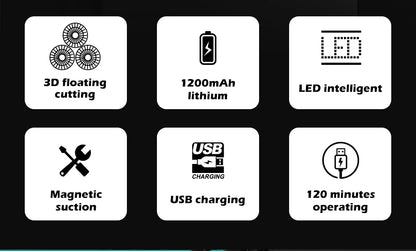 VGR 328 Men's Professional Shaver Metal Floating Three Blade Household Shaver LED Intelligent Digital Hair Trimming Machine - HAB - Hair And Beauty