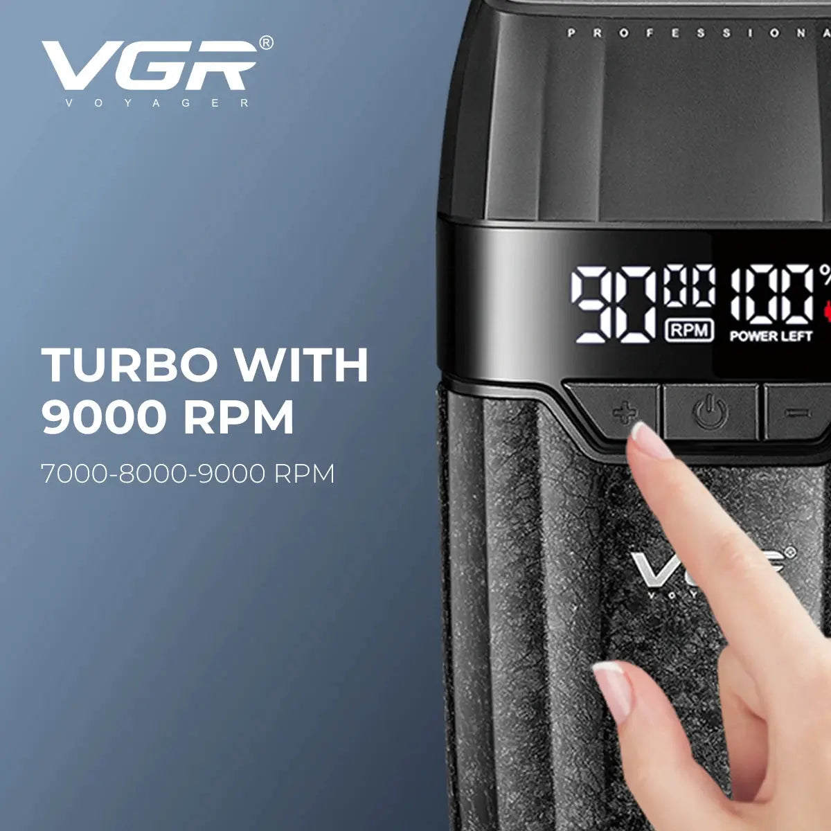 VGR Hair Trimmer Professional Hair Cutting Machine 9000 RPM Barber Shaver Cordless Hair Clipper LED Trimmer for Men V-640 S3 - HAB - Hair And Beauty
