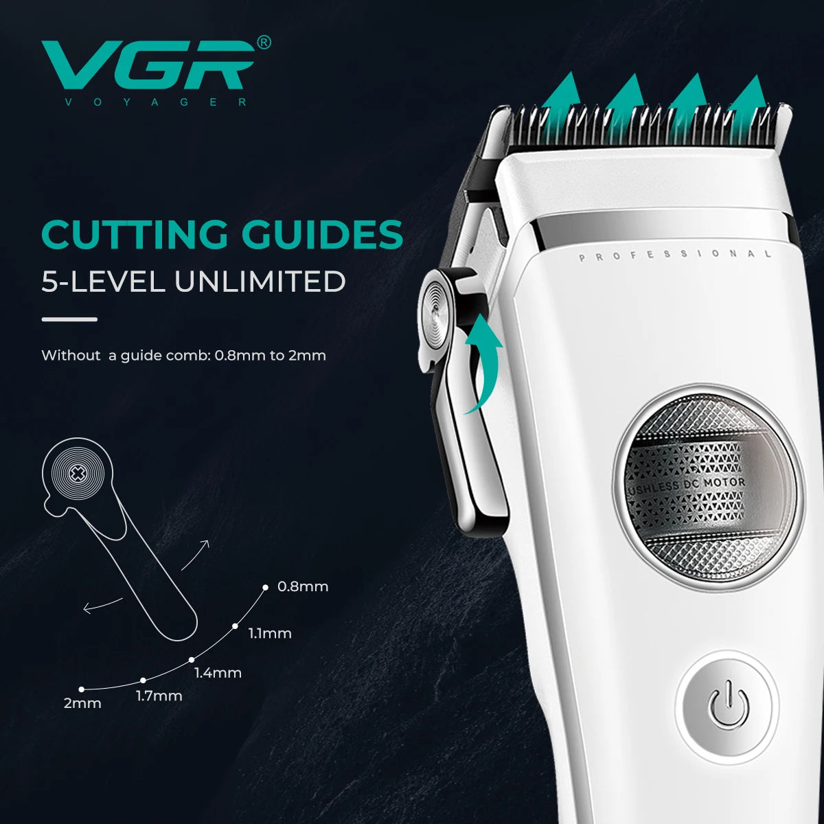 VGR Hair Trimmer Professional Hair Cut Machine Rechargeable Body Trimmer Electric Hair Clipper Adjustable Trimmer For Men V-880C - HAB - Hair And Beauty