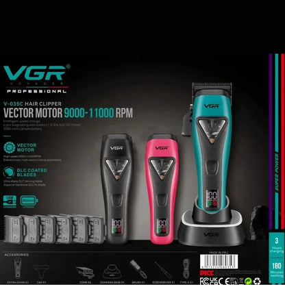 VGR Hair Trimmer Professional Hair Cutting Machine LED Cordless Barber Clipper Vector Motor 11000 RPM Hair Trimmer for Men V-035 - HAB - Hair And Beauty