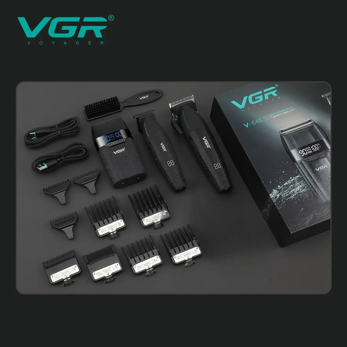 VGR Hair Trimmer Professional Hair Cutting Machine 9000 RPM Barber Shaver Cordless Hair Clipper LED Trimmer for Men V-640 S3 - HAB - Hair And Beauty
