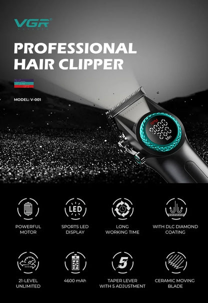 VGR Hair Cutting Machine Professional Hair Trimmer Electric Hair Clipper Cordless Barber Combo Metal Trimmer for Men V-001 V-977 - HAB - Hair And Beauty