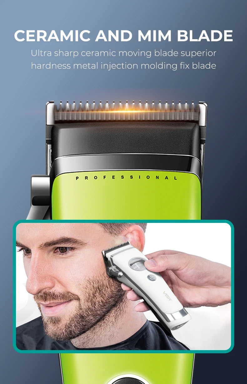 VGR Hair Trimmer Professional Hair Cut Machine Rechargeable Body Trimmer Electric Hair Clipper Adjustable Trimmer For Men V-880C - HAB - Hair And Beauty