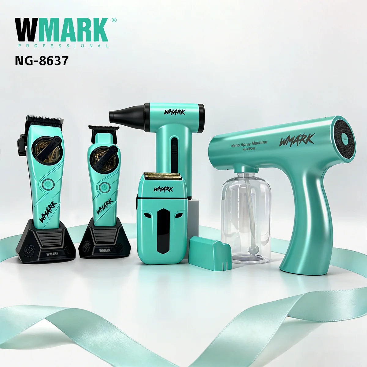 WMARK Professional Hair Clipper Shaver Hair Dryers and Spray Bottle Handheld 5 in 1 Barber KIT Gift Box Trimmer for Men NG-8637 - HAB - Hair And Beauty