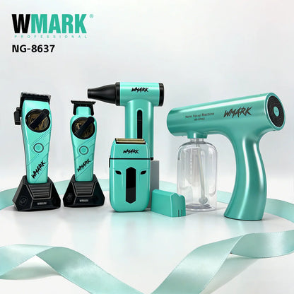 WMARK Professional Hair Clipper Shaver Hair Dryers and Spray Bottle Handheld 5 in 1 Barber KIT Gift Box Trimmer for Men NG-8637 - HAB - Hair And Beauty