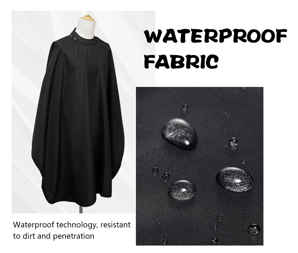 Silicone Neckline Haircut Cloth Hidden Buckle Waterproof Barber Cape Hairdressing Coat Hairdress Gown Barbershop Accessory Tools - HAB - Hair And Beauty