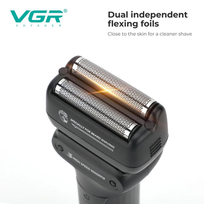 VGR Electric Shaver Professional Shaving Machine 9000 RPM Beard Trimmer LED Display Reciprocating Shaving Machine for Men V-368 - HAB - Hair And Beauty