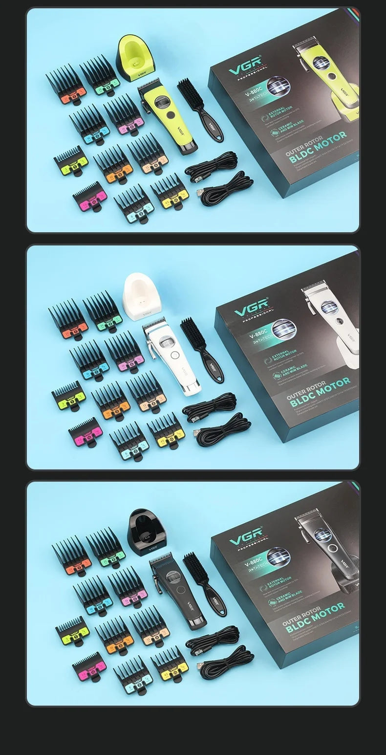 VGR Hair Trimmer Professional Hair Cut Machine Rechargeable Body Trimmer Electric Hair Clipper Adjustable Trimmer For Men V-880C - HAB - Hair And Beauty