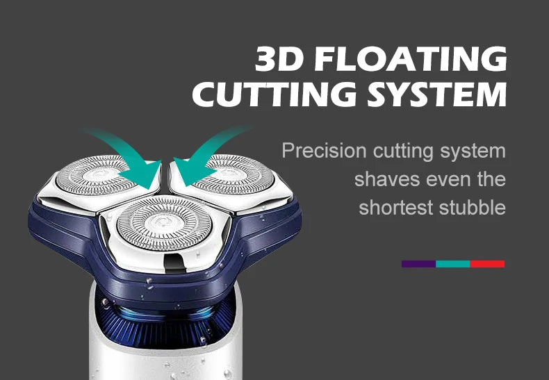 VGR 328 Men's Professional Shaver Metal Floating Three Blade Household Shaver LED Intelligent Digital Hair Trimming Machine - HAB - Hair And Beauty