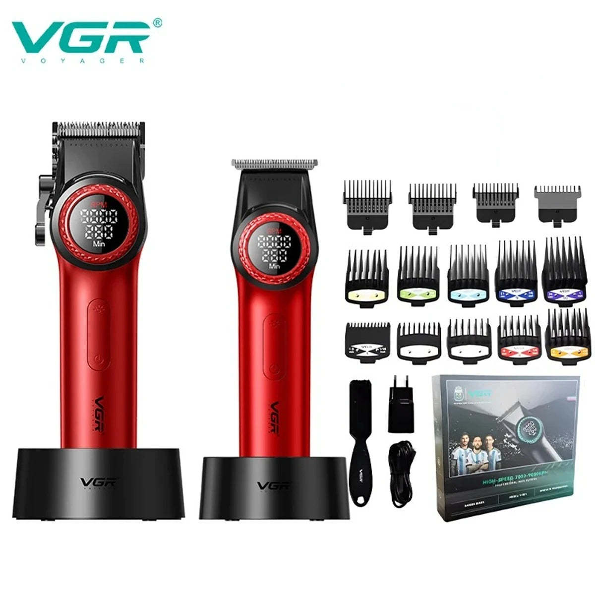 VGR Hair Cutting Machine Professional Hair Trimmer Electric Hair Clipper Cordless Barber Combo Metal Trimmer for Men V-001 V-977 - HAB - Hair And Beauty