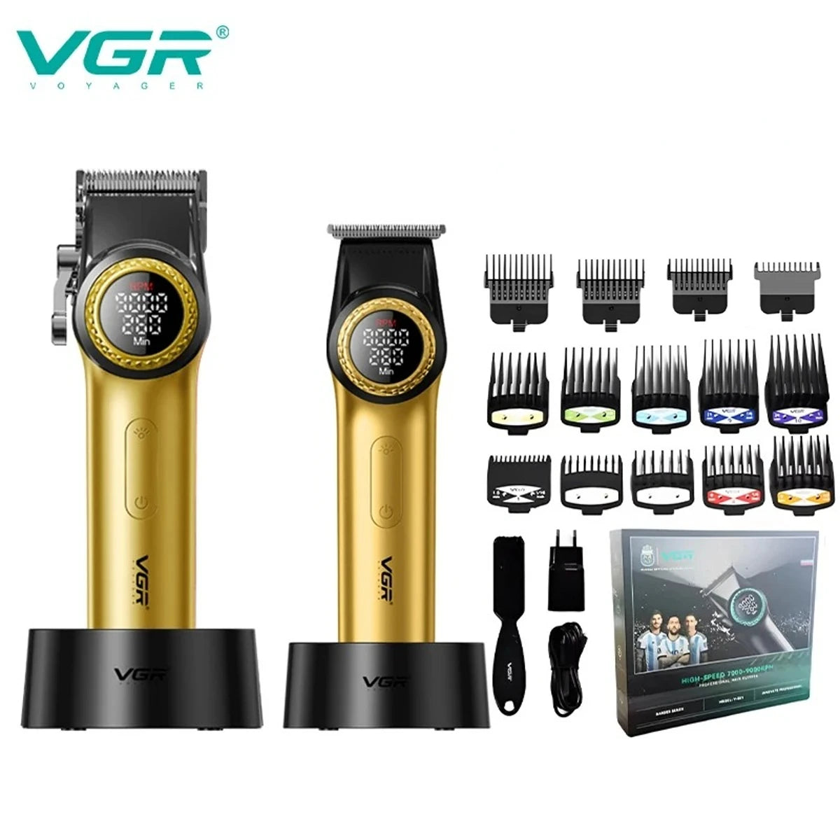 VGR Hair Cutting Machine Professional Hair Trimmer Electric Hair Clipper Cordless Barber Combo Metal Trimmer for Men V-001 V-977 - HAB - Hair And Beauty