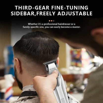 Kemei Barber Professional Hair Clipper Set Cordless Hair Trimmer Full Metal Body Electric Foil Shaver Hair Cutting Machine Razor - HAB - Hair And Beauty