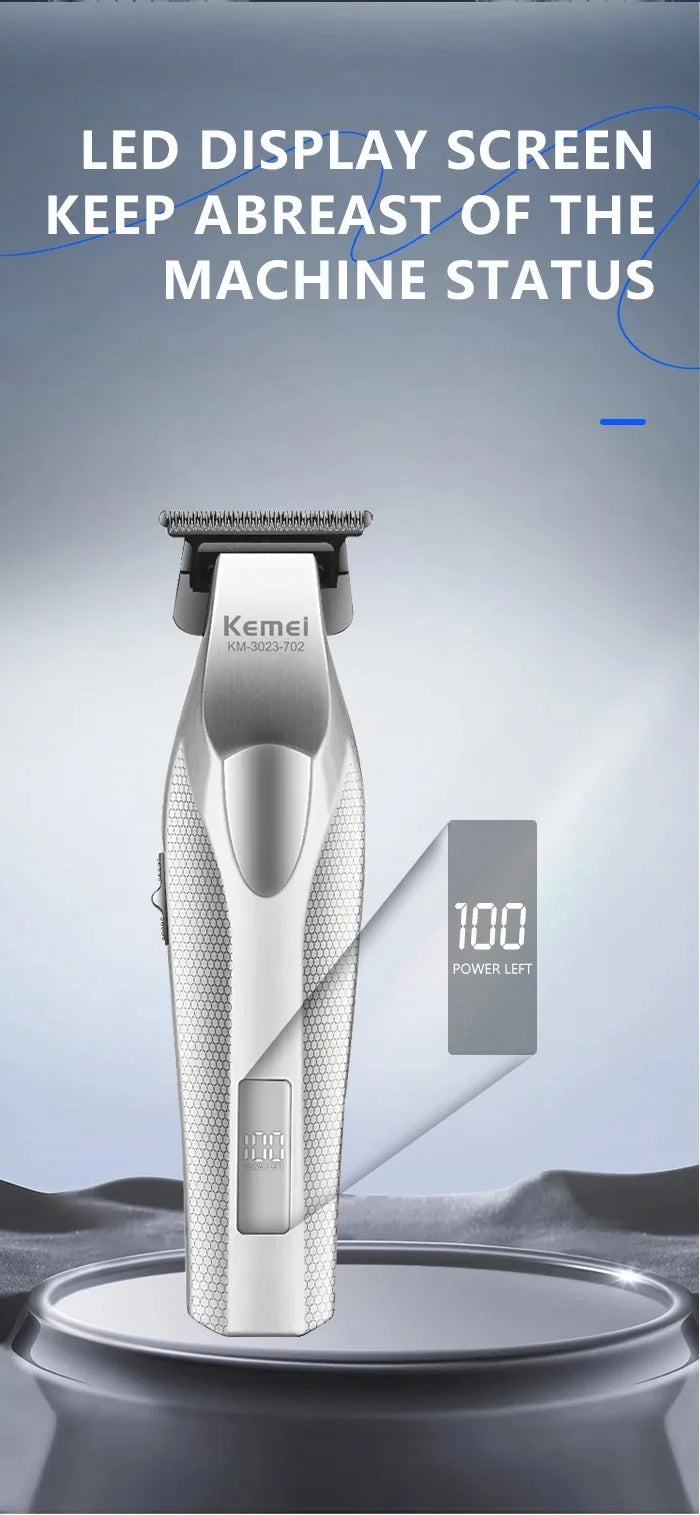 Kemei Barber Professional Hair Clipper Set Cordless Hair Trimmer Full Metal Body Electric Foil Shaver Hair Cutting Machine Razor - HAB - Hair And Beauty