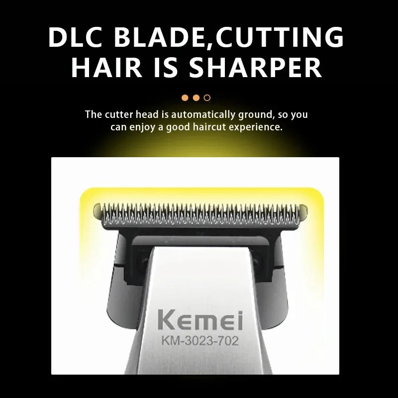 Kemei Barber Professional Hair Clipper Set Cordless Hair Trimmer Full Metal Body Electric Foil Shaver Hair Cutting Machine Razor - HAB - Hair And Beauty