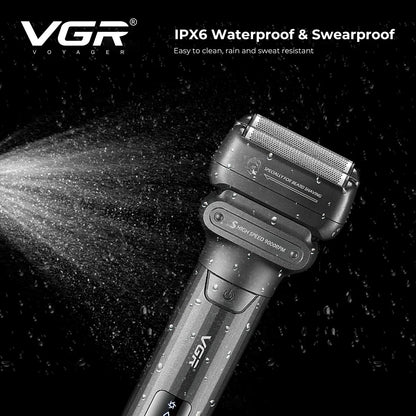 VGR Electric Shaver Professional Shaving Machine 9000 RPM Beard Trimmer LED Display Reciprocating Shaving Machine for Men V-368 - HAB - Hair And Beauty
