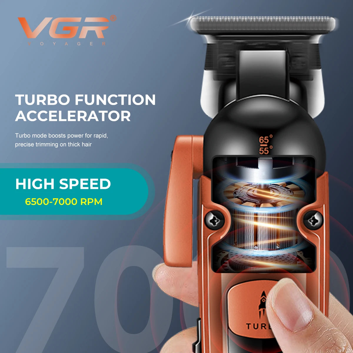 VGR Professional Hair Clipper – Cordless Rechargeable Trimmer for Men - HAB - Hair And Beauty