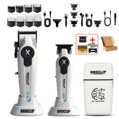 BRDCLIP New White Professional FA1C-T-609 Barber Hair Clipper Set Men's 10000RPM Electric Shaver Hair Trimmer Barbershop Tools - HAB - Hair And Beauty