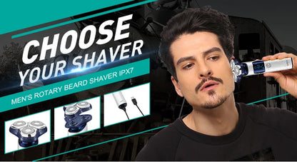 VGR 328 Men's Professional Shaver Metal Floating Three Blade Household Shaver LED Intelligent Digital Hair Trimming Machine - HAB - Hair And Beauty