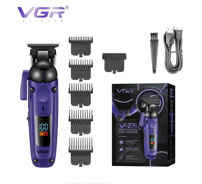 VGR Professional Hair Clipper – Cordless Rechargeable Trimmer for Men - HAB - Hair And Beauty
