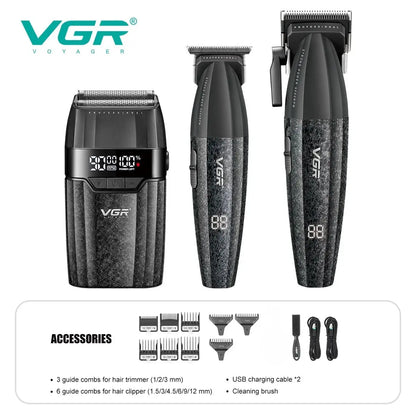 VGR Hair Trimmer Professional Hair Cutting Machine 9000 RPM Barber Shaver Cordless Hair Clipper LED Trimmer for Men V-640 S3 - HAB - Hair And Beauty