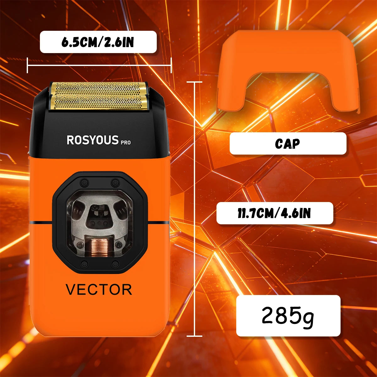 ROSYOUS RS-999 Man Electric Shaver 13000RPM Magnetic Vector Motor Full Metal with Dock 2000mAh Barbershop Beard Trimmer Machine - HAB - Hair And Beauty