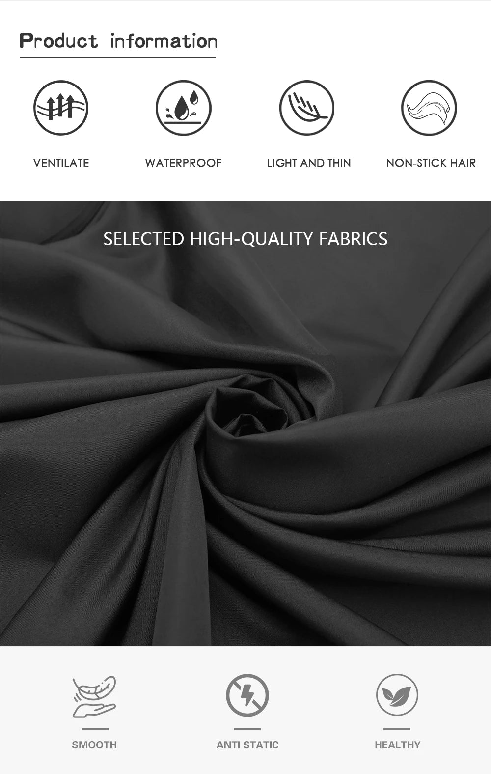 Silicone Neckline Haircut Cloth Hidden Buckle Waterproof Barber Cape Hairdressing Coat Hairdress Gown Barbershop Accessory Tools - HAB - Hair And Beauty