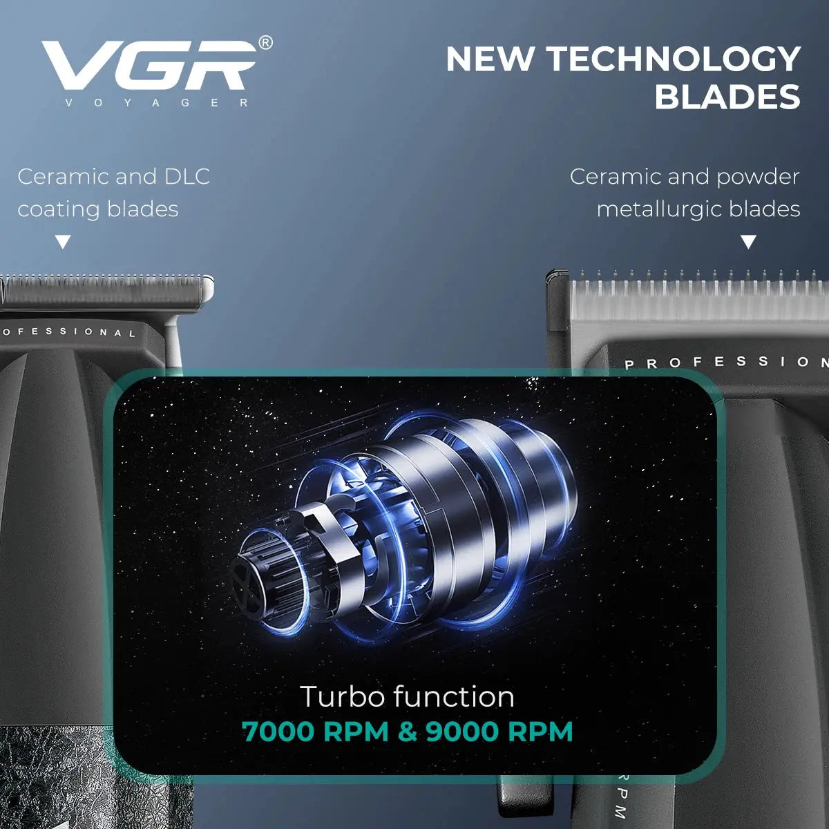 VGR Hair Trimmer Professional Hair Cutting Machine 9000 RPM Barber Shaver Cordless Hair Clipper LED Trimmer for Men V-640 S3 - HAB - Hair And Beauty