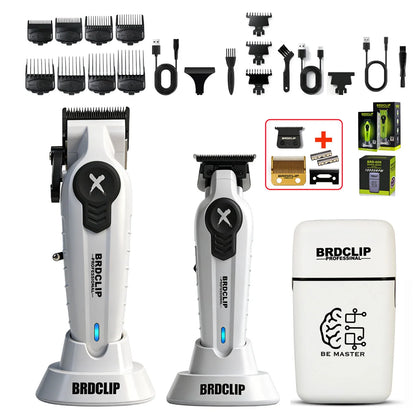 BRDCLIP New White Professional FA1C-T-609 Barber Hair Clipper Set Men's 10000RPM Electric Shaver Hair Trimmer Barbershop Tools - HAB - Hair And Beauty