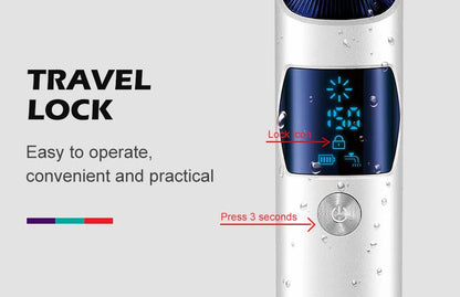VGR 328 Men's Professional Shaver Metal Floating Three Blade Household Shaver LED Intelligent Digital Hair Trimming Machine - HAB - Hair And Beauty