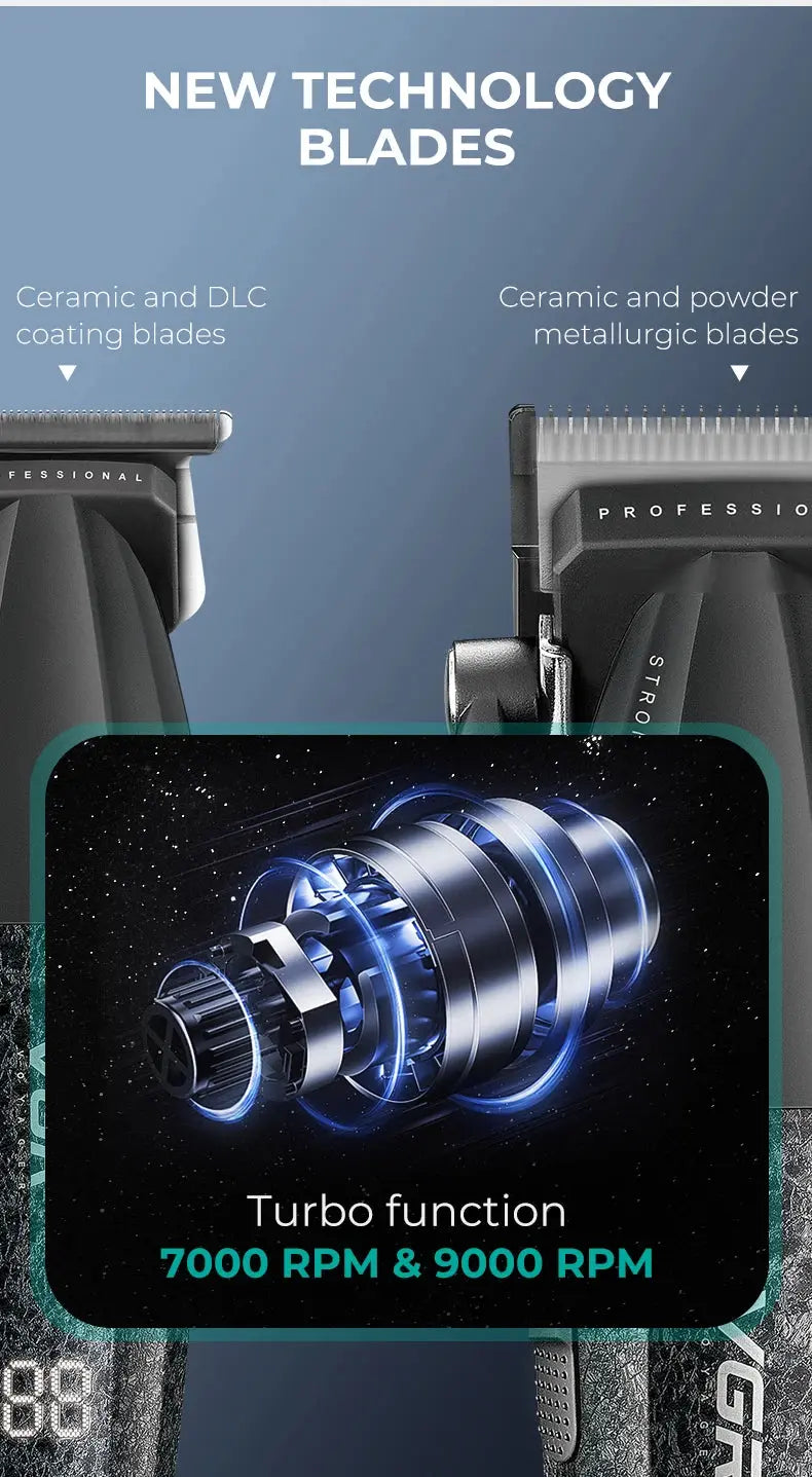 VGR Hair Trimmer Professional Hair Cutting Machine 9000 RPM Barber Shaver Cordless Hair Clipper LED Trimmer for Men V-640 S3 - HAB - Hair And Beauty