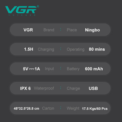 VGR New Reciprocating Shaver Gradient Matte Body Men's Shaver Convenient Home Travel Shaver Hair Removal and Whitening  V-326 - HAB - Hair And Beauty