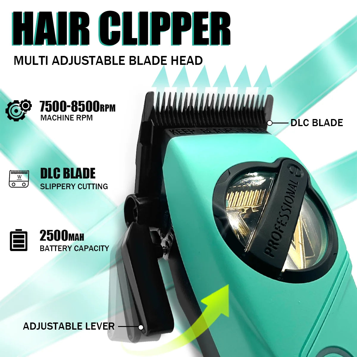 WMARK Professional Hair Clipper Shaver Hair Dryers and Spray Bottle Handheld 5 in 1 Barber KIT Gift Box Trimmer for Men NG-8637 - HAB - Hair And Beauty