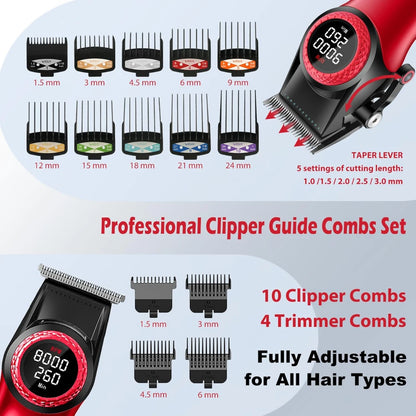 VGR Hair Cutting Machine Professional Hair Trimmer Electric Hair Clipper Cordless Barber Combo Metal Trimmer for Men V-001 V-977 - HAB - Hair And Beauty