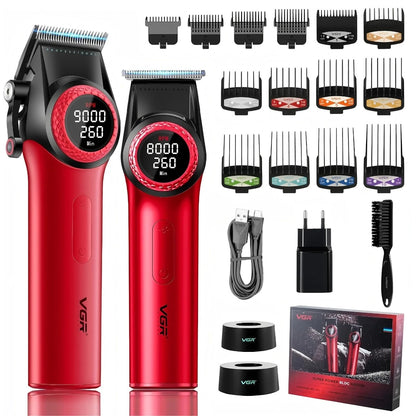 VGR Hair Cutting Machine Professional Hair Trimmer Electric Hair Clipper Cordless Barber Combo Metal Trimmer for Men V-001 V-977 - HAB - Hair And Beauty