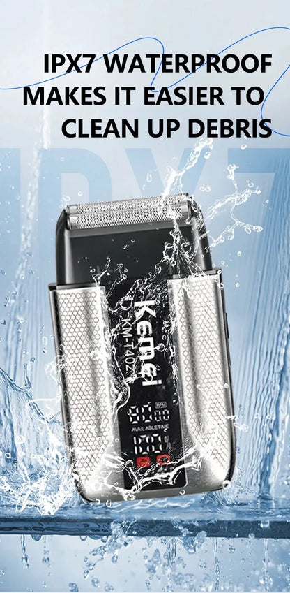 Kemei Barber Professional Hair Clipper Set Cordless Hair Trimmer Full Metal Body Electric Foil Shaver Hair Cutting Machine Razor - HAB - Hair And Beauty