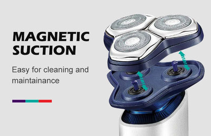 VGR 328 Men's Professional Shaver Metal Floating Three Blade Household Shaver LED Intelligent Digital Hair Trimming Machine - HAB - Hair And Beauty