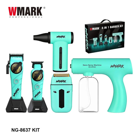 WMARK Professional Hair Clipper Shaver Hair Dryers and Spray Bottle Handheld 5 in 1 Barber KIT Gift Box Trimmer for Men NG-8637 - HAB - Hair And Beauty