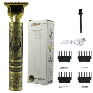 Vintage T9 Professional Barber Hair Clipper - Cordless Electric Trimmer for Men | Zero Gap Beard Trimmer & Shaver