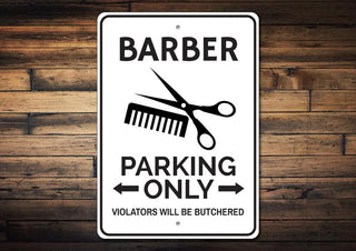 Barber Shop Parking Sign