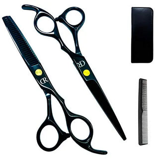 6-Inch Barber Cutting & Thinning Shears Set - 420C Steel (Rainbow)