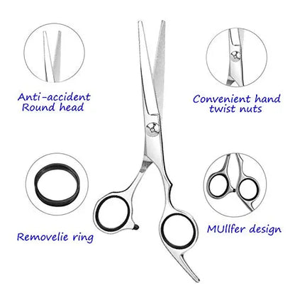 ESSOY Professional Hair Cutting Scissors/Shears (6.5-Inches), 4CR Stainless Steel Haircut Scissor with Fine Adjustment Screw for Home Salon,Barber Hairdressing Scissor for Women Men Kids - HAB 