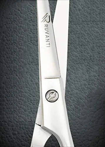 Ruvanti Professional Hair Cutting Scissors - Sharp Blades Hair Shears/Barber Scissors/Mustache Scissors - J2 Stainless Steel Hair Scissors - 6.5"- Haircut/Hairdresser Scissors for Kids, Men and Women. - HAB 