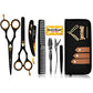 Hair Cutting Scissors - Jecudi Professional Barber Hair Scissors Set - 6.5" Japanese Stainless Steel - Includes Cutting, Thinning Shears, Tweezer, Razor, 10 Blades, Comb, Clips, In Gift Case - HAB 