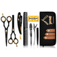 Hair Cutting Scissors - Jecudi Professional Barber Hair Scissors Set - 6.5" Japanese Stainless Steel - Includes Cutting, Thinning Shears, Tweezer, Razor, 10 Blades, Comb, Clips, In Gift Case - HAB 