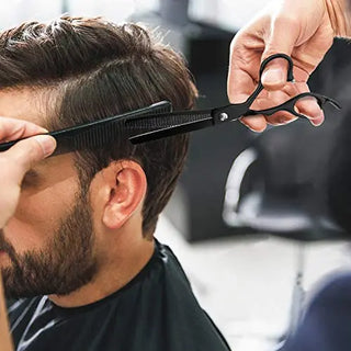 Professional Hair Cutting Scissors Kit — 6CR 440C Steel, Straight & Thinning Shears with Comb & Case