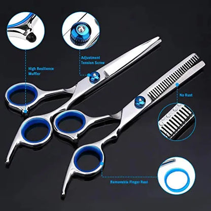 Chiulan 6" Hair Shears Set Hairdressing Haircut Kits of 6 Salon Shear Hair Professional Sharp Hair Cutting Thinning Scissors Set Kit for Barber Stylist - HAB 