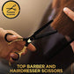 Hair Cutting Scissors - Jecudi Professional Barber Hair Scissors Set - 6.5" Japanese Stainless Steel - Includes Cutting, Thinning Shears, Tweezer, Razor, 10 Blades, Comb, Clips, In Gift Case - HAB 