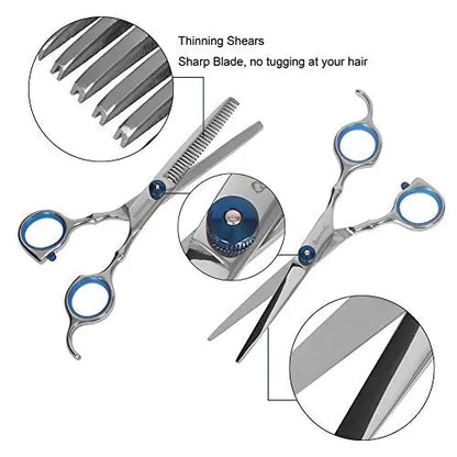 Professional Hair Cutting Scissors Barber Shears Set with Storage Case (Rose Gold) - HAB 