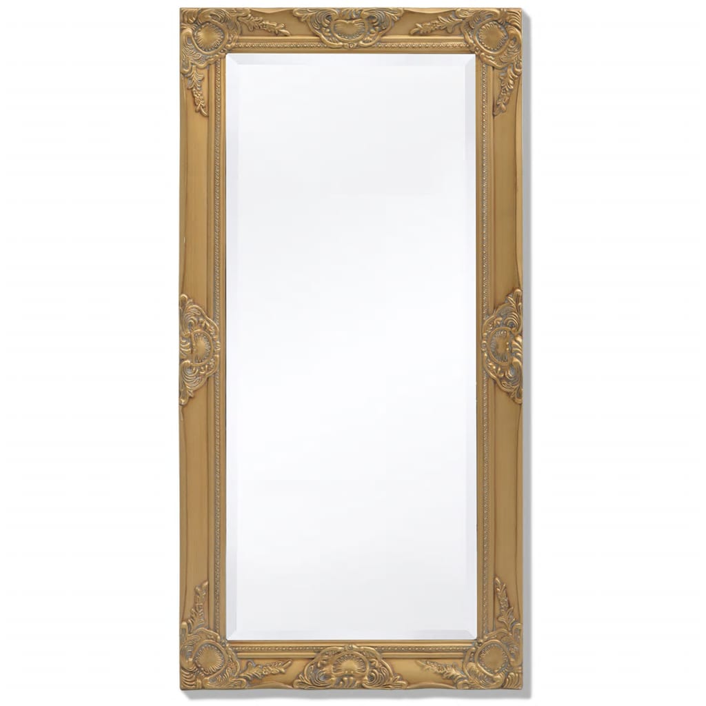 Wall Mirror Baroque Style 39.4"x19.7" White - HAB 