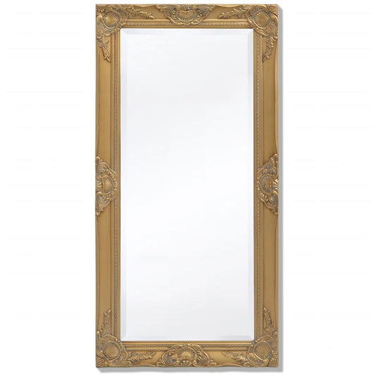 Wall Mirror Baroque Style 39.4"x19.7" White - HAB 